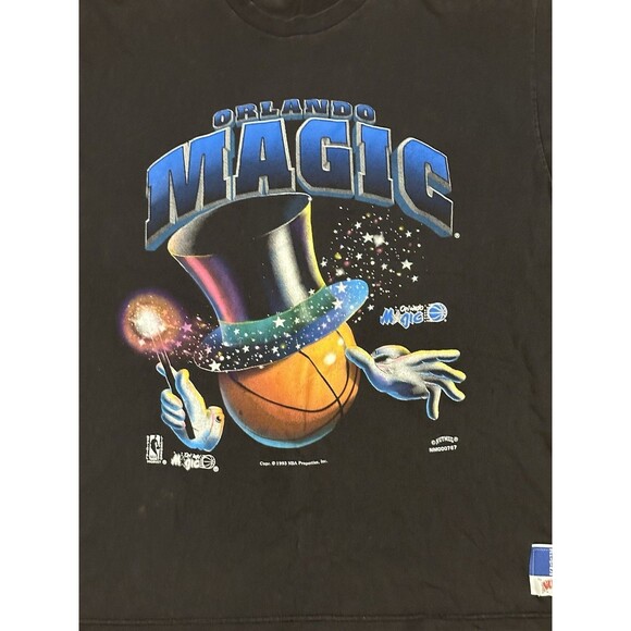 Vintage 1993 Nutmeg Mills Top Hat Orlando Magic NBA Size XL T-Shirt Basketball - Picture 2 of 5